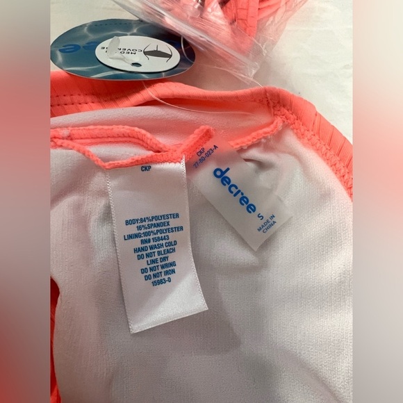 Decree Womens Exotic Textured Monokini One Piece Swimsuit in Tropical Coral S - Picture 5 of 11